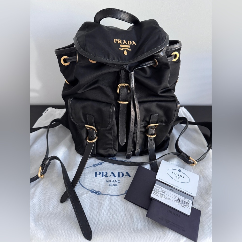 Authentic Prada Nylon Black Backpack